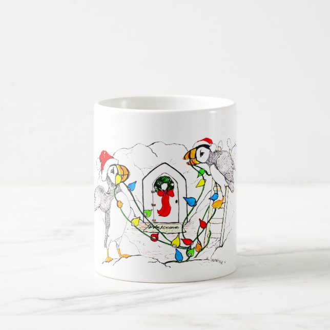 Whimsical Christmas Alaska Wildlife Coffee Mug (Center)