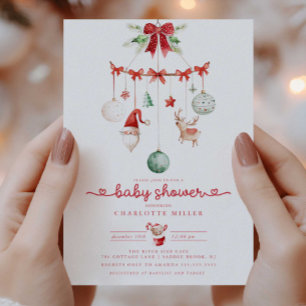 Whimsical Christmas Baby Shower Invitation