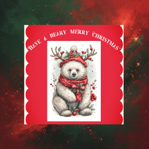 Whimsical Christmas Bear Quote Playful Quirky Cute