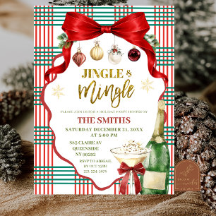Whimsical Christmas Bow Jingle and Mingle Invitation