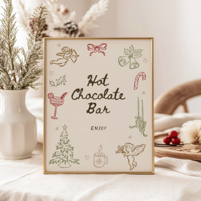 Whimsical Christmas Bridal Shower Hot Chocolate  Poster (Creator Uploaded)