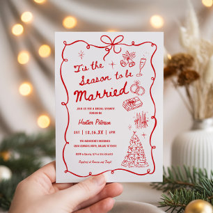 Whimsical Christmas Bridal Shower Invitation