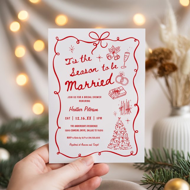 Whimsical Christmas Bridal Shower Invitation (Creator Uploaded)