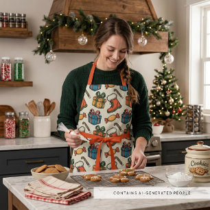Whimsical Christmas Candy Cane Gift Pattern MH26 Apron