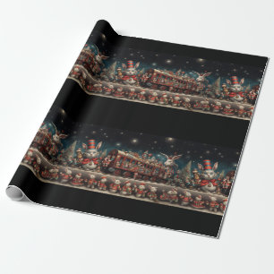 Whimsical Christmas Candy Train 2  Wrapping Paper