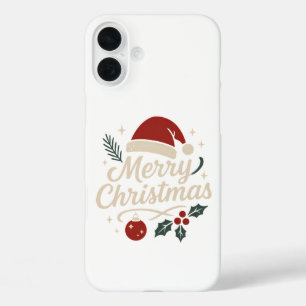 Whimsical Christmas Cheer Lettering Design iPhone 16 Plus Case