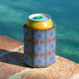 Whimsical Christmas Cheer Watercolor Painting Can Cooler