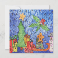Whimsical Christmas Cheer Watercolor Painting