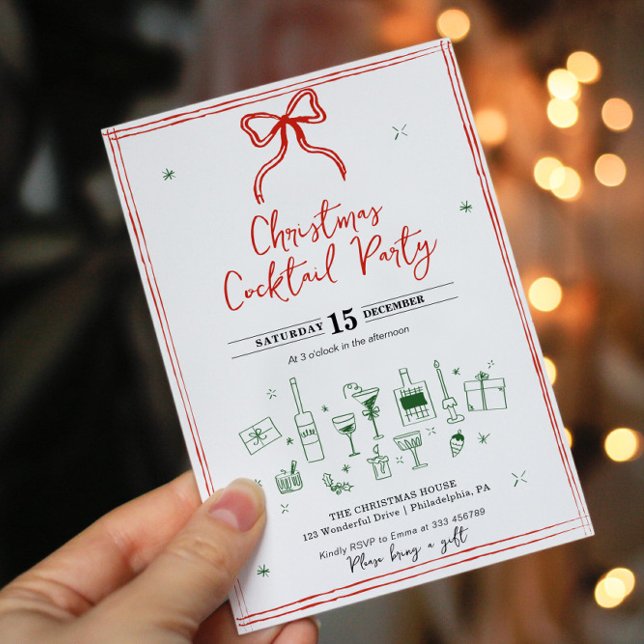 Whimsical Christmas Cocktail Party  Invitation (Creator Uploaded)