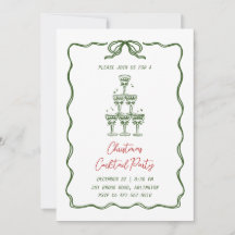 Whimsical Christmas Cocktail Party Invitations
