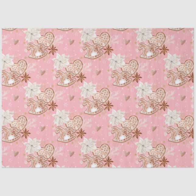 Whimsical Christmas Cookie Design Tissue Paper (Front)