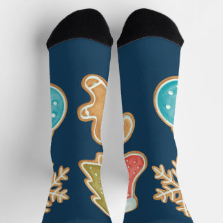 Whimsical Christmas Cookie Icons Socks