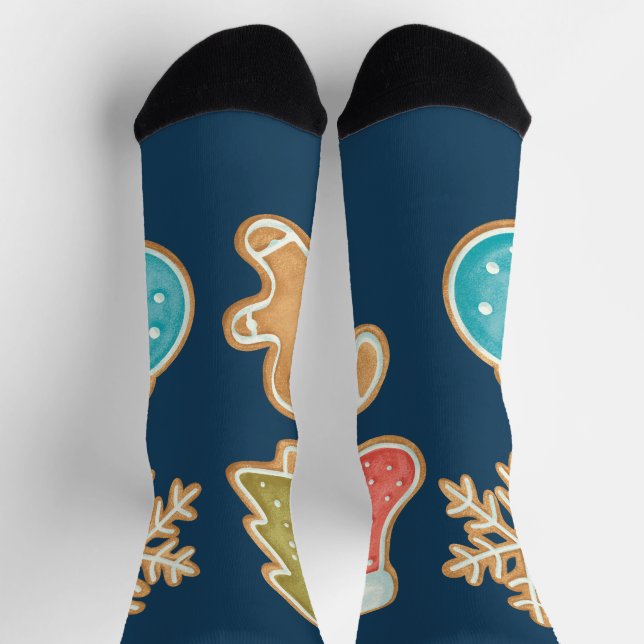Whimsical Christmas Cookie Icons Socks (Top)