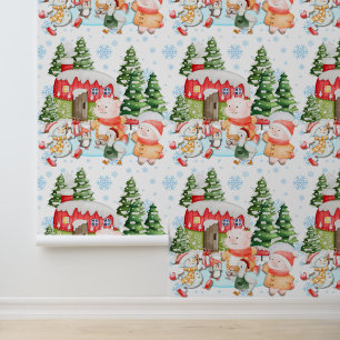 Whimsical Christmas Cottage Wallpaper Cute 
