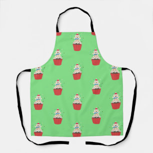 Whimsical Christmas Cupcake Teddy Bear Apron