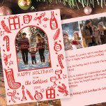 Whimsical Christmas  Cute Custom Arch 3 PHOTO  Holiday Card<br><div class="desc">Perfect cute card for a fun holiday greeting! Hand made art for you! Perfect for a winter, christmas, holiday party or other event. FULLY CUSTOMIZABLE! Click on “Personalize” above to edit the text and add your own photos to the back and front. Click "edit using design tool" to adjust the...</div>