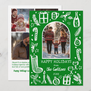 Whimsical Christmas  Cute Custom Arch 4 PHOTO  Holiday Card