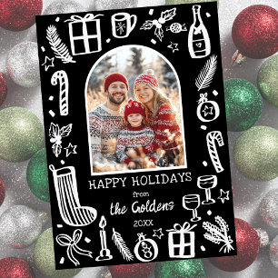 Whimsical Christmas Cute Custom Arch PHOTO Holiday Card