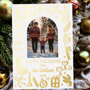 Whimsical Christmas Cute Custom PHOTO GOLD