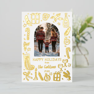 Whimsical Christmas  Cute Custom PHOTO GOLD