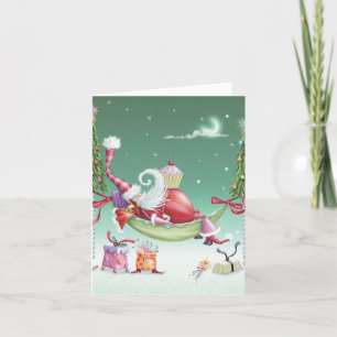 Whimsical Christmas Day Card - Cupcake