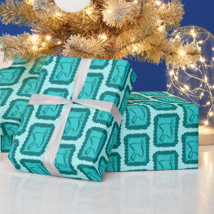 Whimsical Christmas Doves Grid Cute Bright Holiday Wrapping Paper