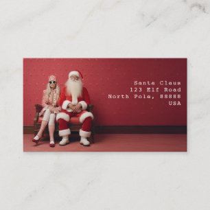 Whimsical Christmas Duo: Santa and Mrs. Claus Business Card