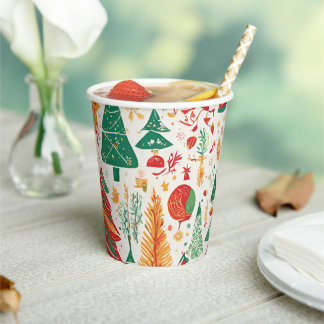 Whimsical Christmas Forest Paper Cup