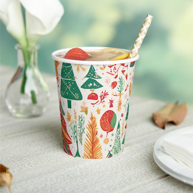 Whimsical Christmas Forest Paper Cup (Insitu)