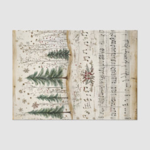 Whimsical Christmas Forest with Sheet Music