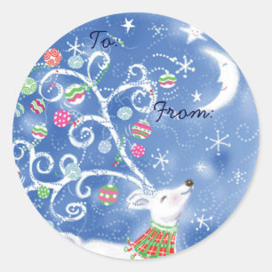 Whimsical Christmas Gift Tags - Blue