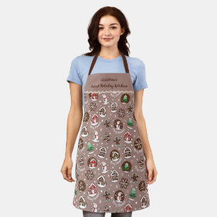 Whimsical Christmas Gingerbread Holiday Baking Apron