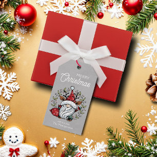Whimsical Christmas Gnome Favor Gift Tags
