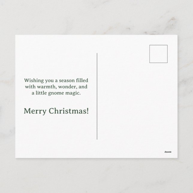Whimsical Christmas Gnome Postcard - Greeting  (Back)