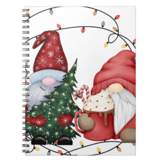Whimsical Christmas Gnomes Scandinavian Holiday  Notebook