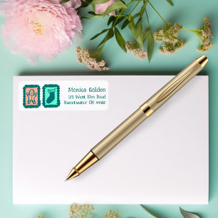 Whimsical Christmas Grid Cute Custom Return Addres