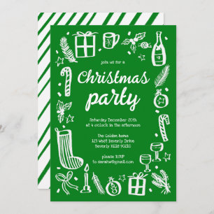 Whimsical Christmas Holiday Party Cute Custom Invitation
