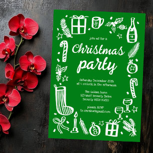 Whimsical Christmas Holiday Party Cute Custom Invitation