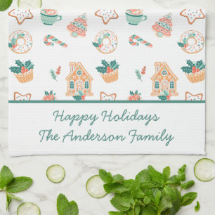 Whimsical Christmas Holiday Party Tea Towel