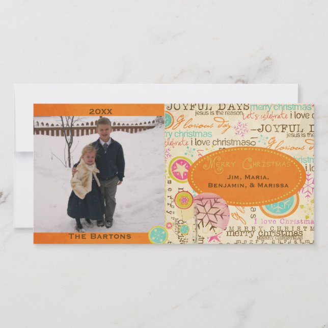 Whimsical Christmas Holiday Photo Card (Front)