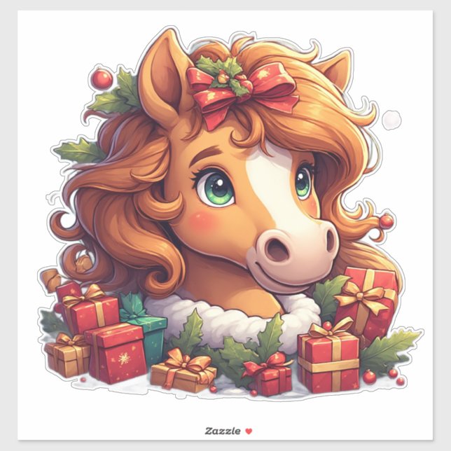 Whimsical Christmas Horse Portrait  (Sheet)