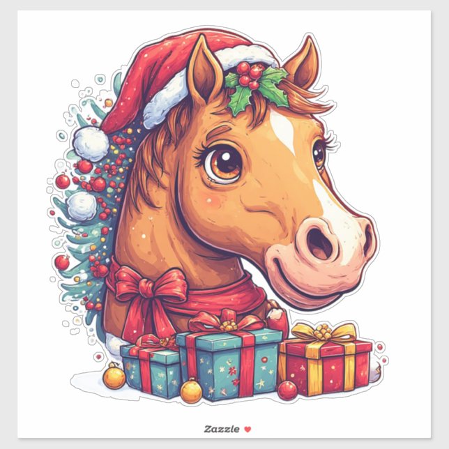 Whimsical Christmas Horse Portrait  (Sheet)