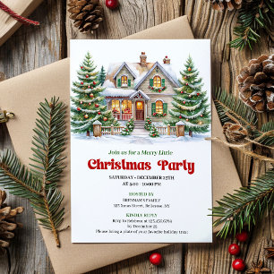 Whimsical Christmas House Holiday Party Invitation