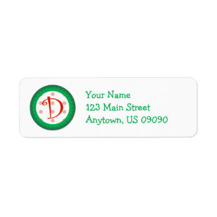 Whimsical Christmas Monogram Address Labels D