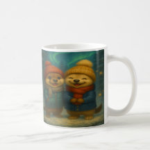 Whimsical Christmas Mug with Cozy Animal Friends