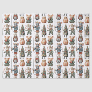 Whimsical Christmas Nutcracker Mice Tissue Paper
