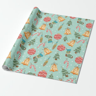 Whimsical Christmas ornaments and holiday icons  Wrapping Paper