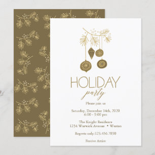 Whimsical Christmas Ornaments Holiday Party Invitation