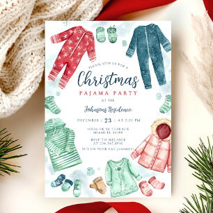 Whimsical Christmas Pajama Party Invitation 