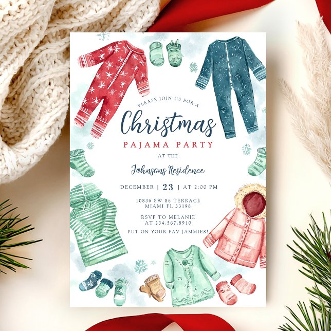 Whimsical Christmas Pajama Party Invitation  (Creator Uploaded)
